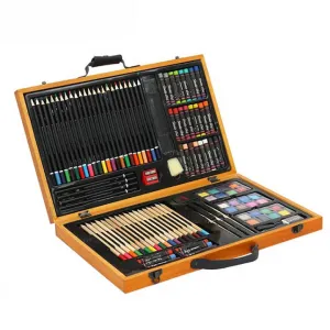 الفن توريد 88 قطعة ديلوكس الفنان ستوديو خشب مبتكر مجموعة صناديق اللوحة و مجموعة رسم Art Supply 88 Piece Deluxe Artist Studio Creative Wood Box Set Painting and Sketching Set