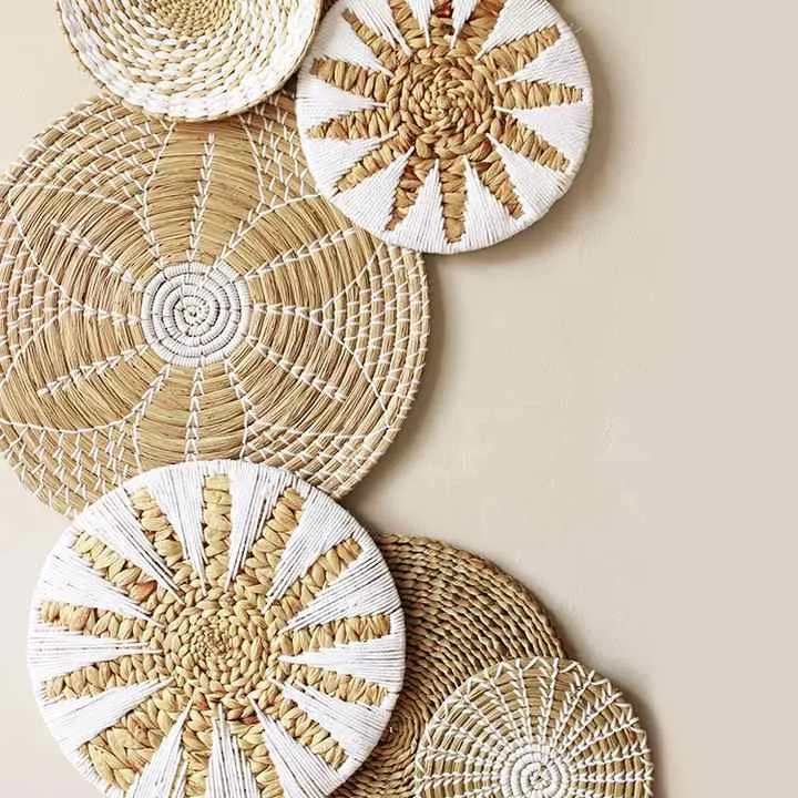 زياء مضفر الأعشاب البحرية الروطان الخوص . Fashion Braided Seagrass Rattan Wicker Decorative