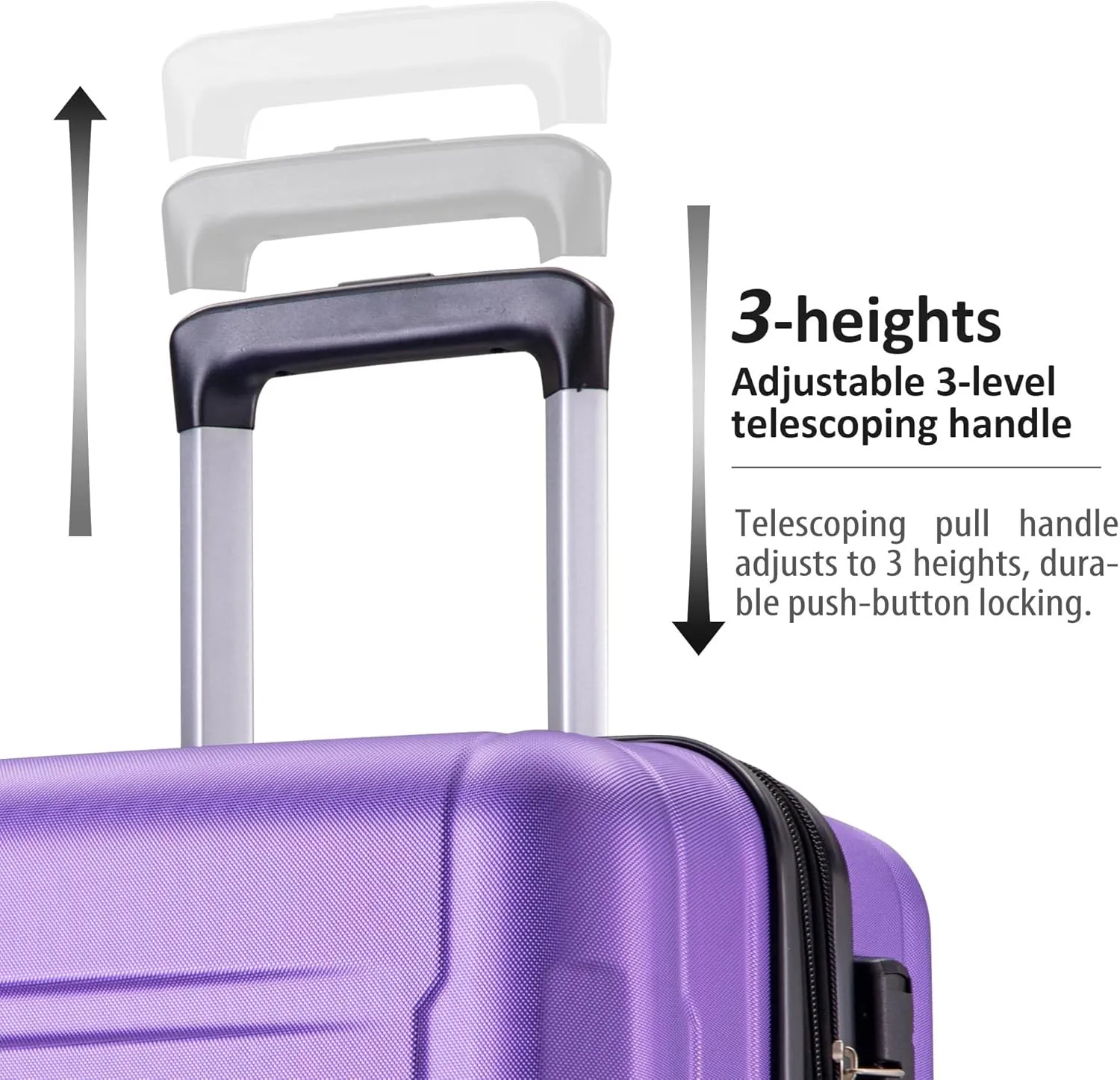2 Piece Luggage Set with TSA Lock, ABS Lightweight Expandable Suitcase with 360 Degree Spinner Wheels for Travel Business (20" 28") Purple As Shown