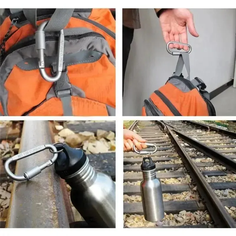 4 Piece Keychain Carabiner Set for Camping and Survival