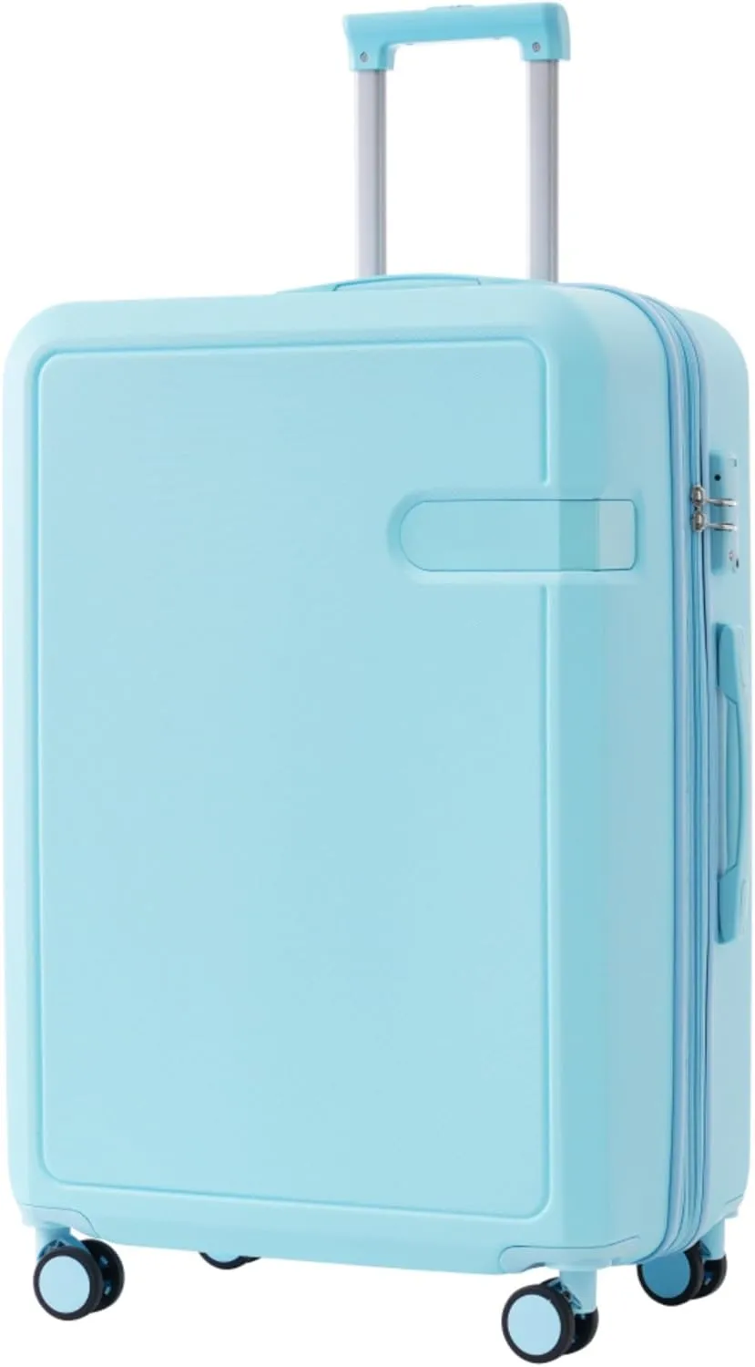 4 Piece Luggage Set with Compression Packing Cubes Expandable Spinner Suitcases Lightweight with TSA Lock for Travel Vacation Business Trips 360 Degree Swivel Wheels (Light Blue   ABS)