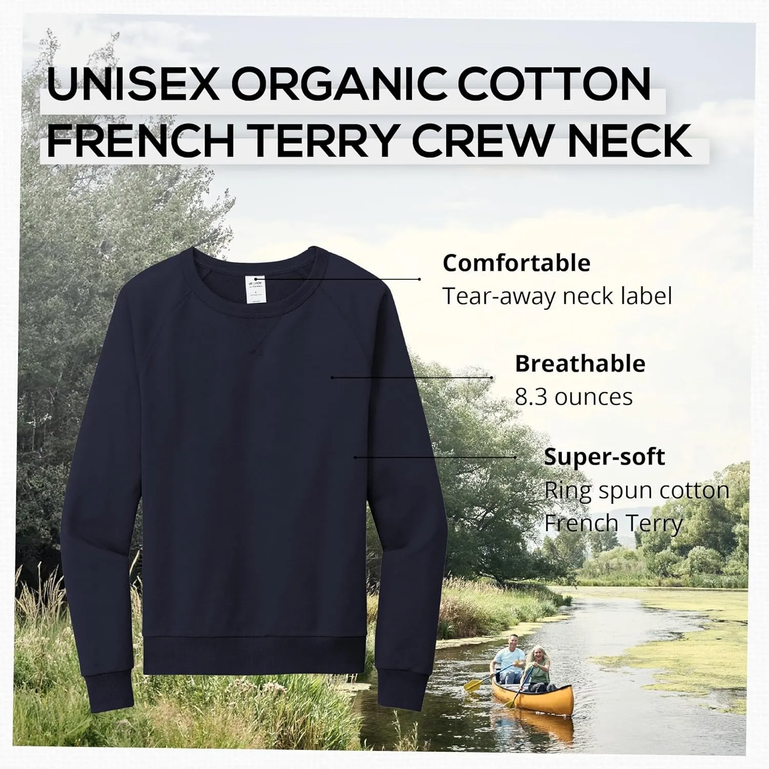 Allmade Unisex Organic French Terry Crewneck Sweatshirt