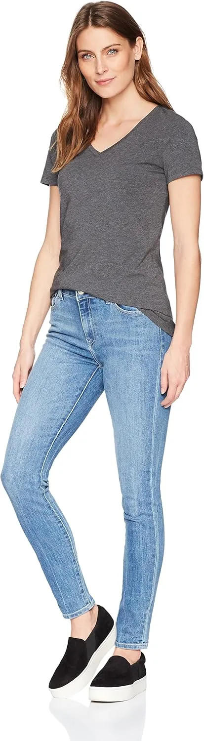 Amazon Essentials Women's Classic-Fit Short-Sleeve V-Neck T-Shirt, Multipacks