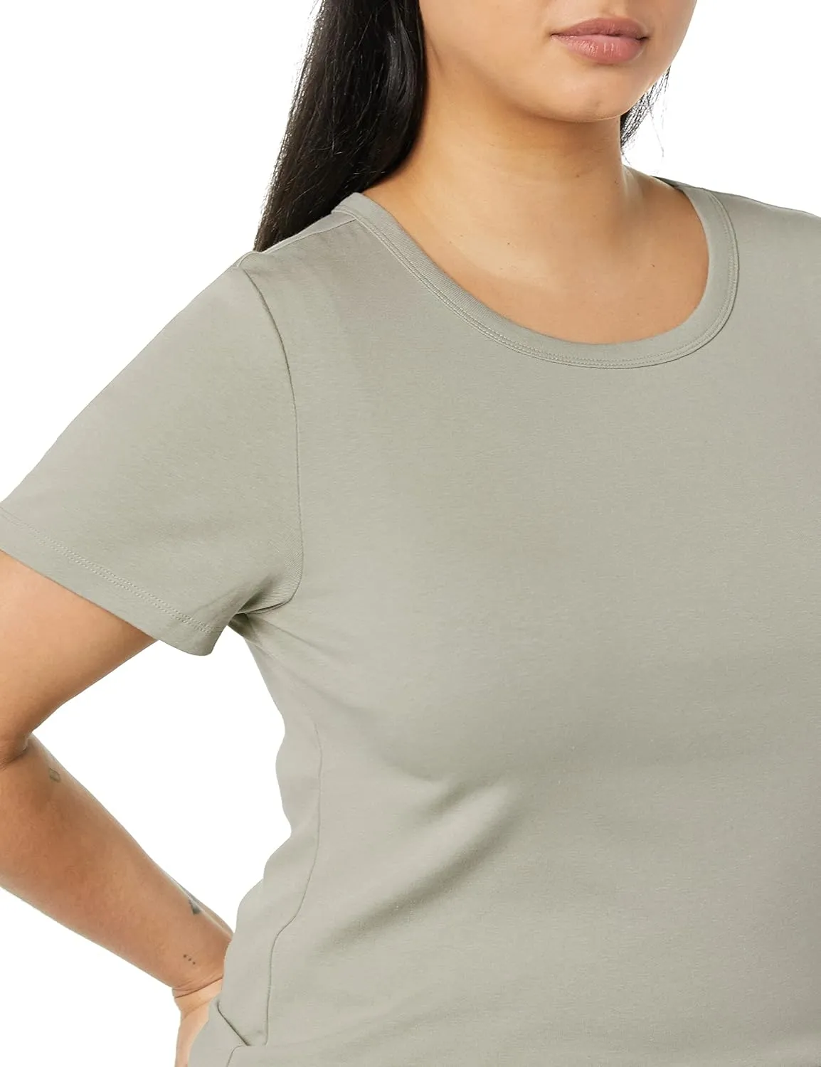 Amazon Essentials Women's Slim-Fit Short-Sleeve Crewneck T-Shirt, Pack of 2