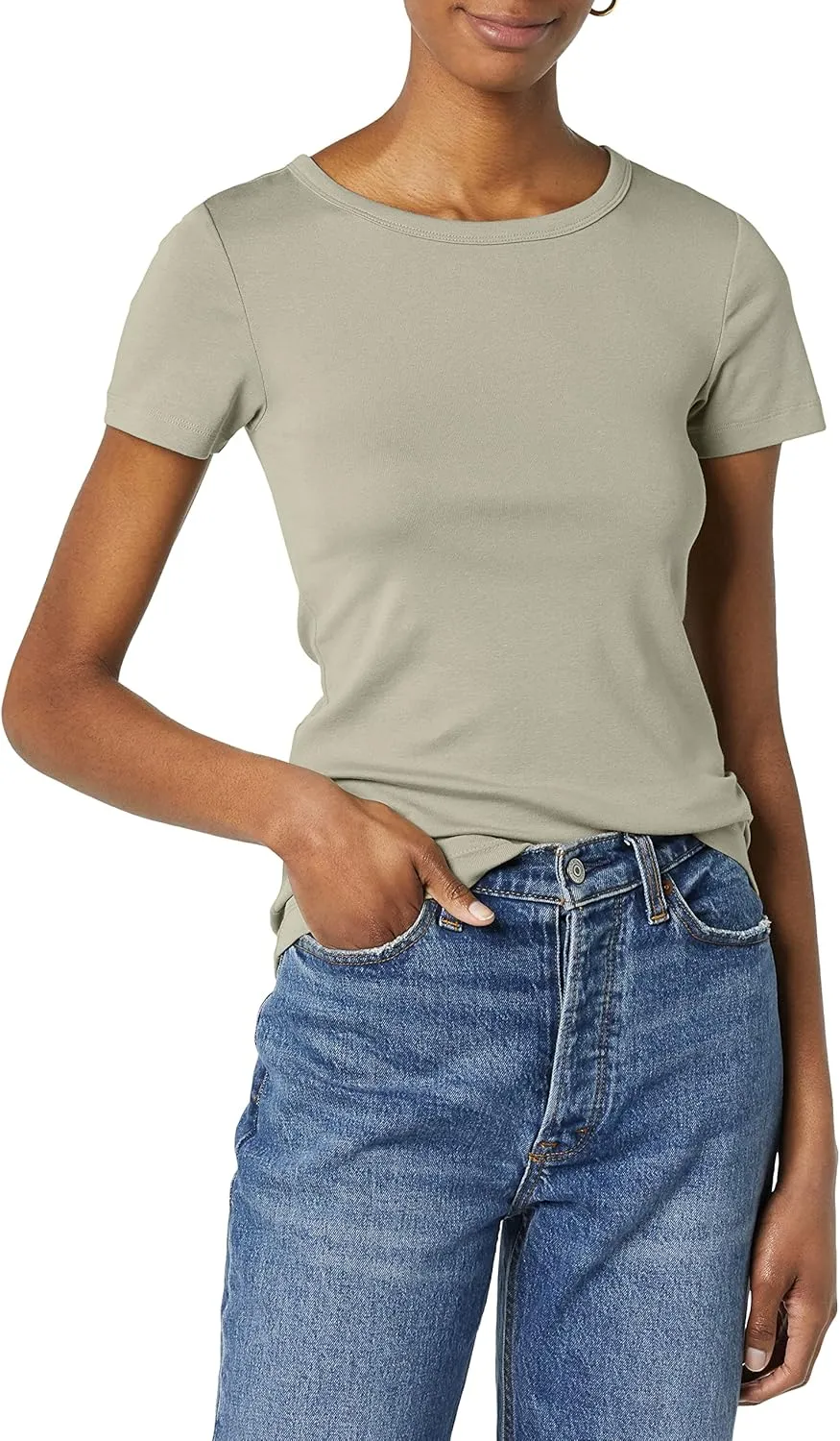 Amazon Essentials Women's Slim-Fit Short-Sleeve Crewneck T-Shirt, Pack of 2
