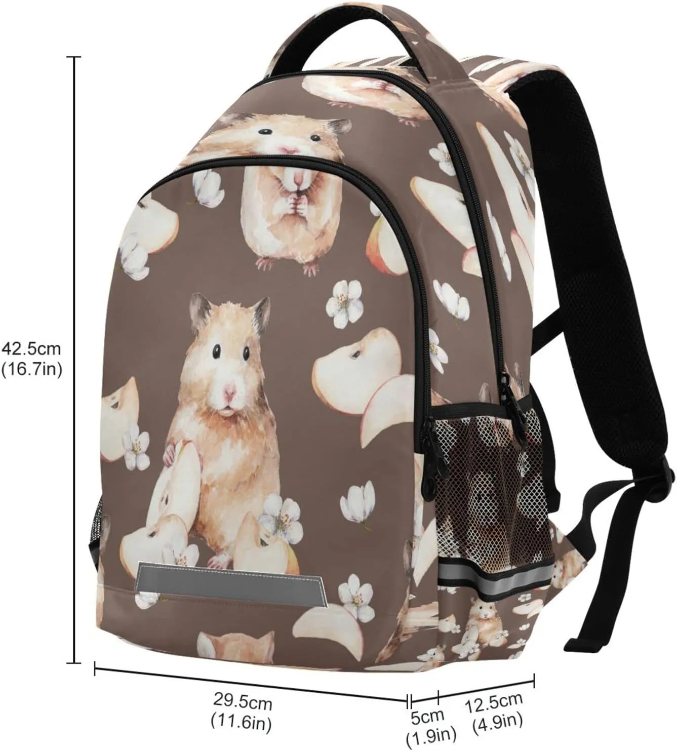 Animal Red Hamster Backpack for Girls Kids Boys School Bookbags,Student Laptop Backpack Carrying Bag Casual Lightweight Travel Sports Day Packs