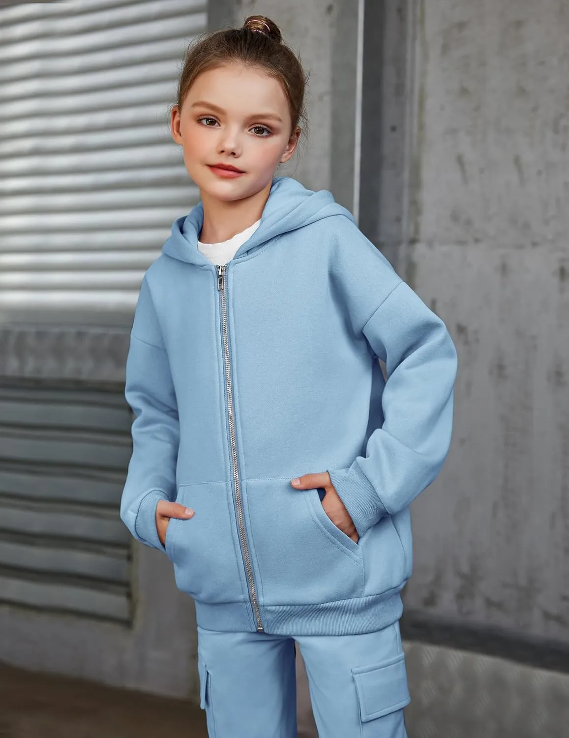 Arshiner Girls Zip Up Hoodies Teen Fleece Full-Zip Sweatshirts Jacket Casual Fall Hoodie with Pocket
