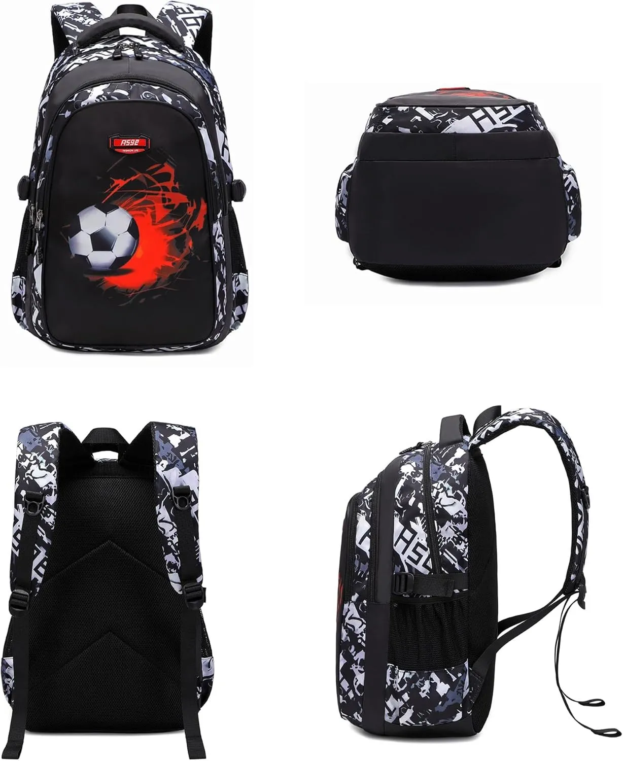 Asge Backpack for School Boys Backpacks for Kids Camo Bookbag for Middle School Bags Waterproof Travel Back Pack