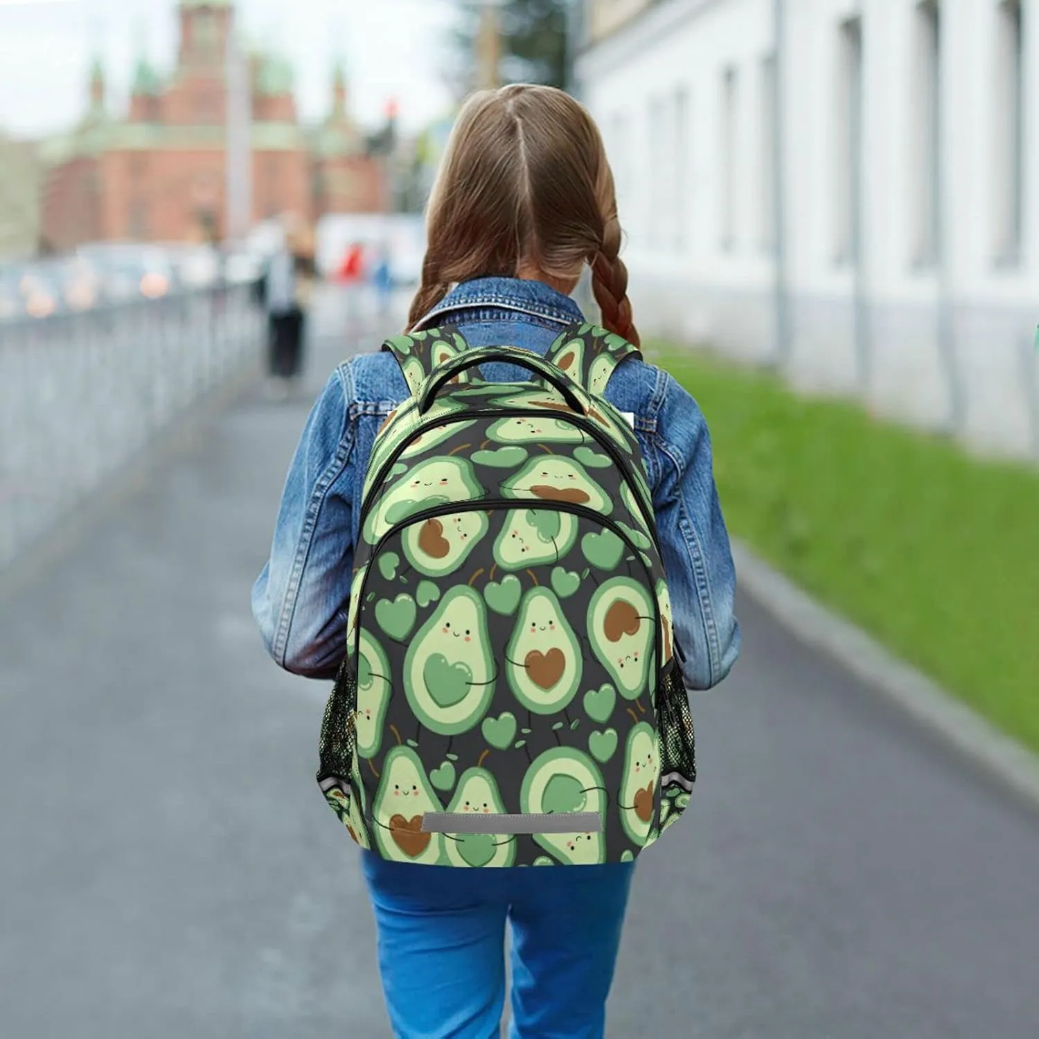 Avocado Backpack for Girls Kids Boys School Bookbags, Student Laptop Backpack Carrying Bag Casual Lightweight Travel Sports Day Packs