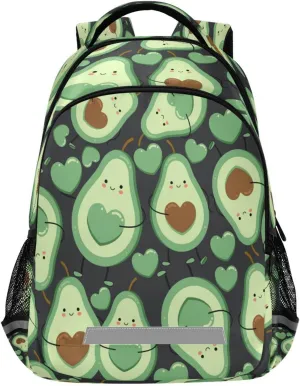 Avocado Backpack for Girls Kids Boys School Bookbags, Student Laptop Backpack Carrying Bag Casual Lightweight Travel Sports Day Packs