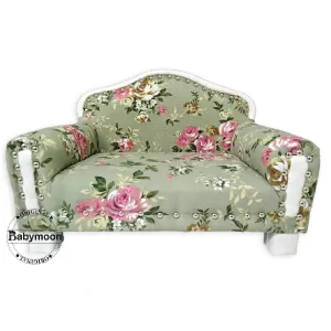Babymoon Royal Floral Sofa Wooden Photobooth Prop Furniture - Green