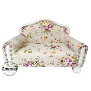 Babymoon Royal Floral Sofa Wooden Photobooth Prop Furniture - White