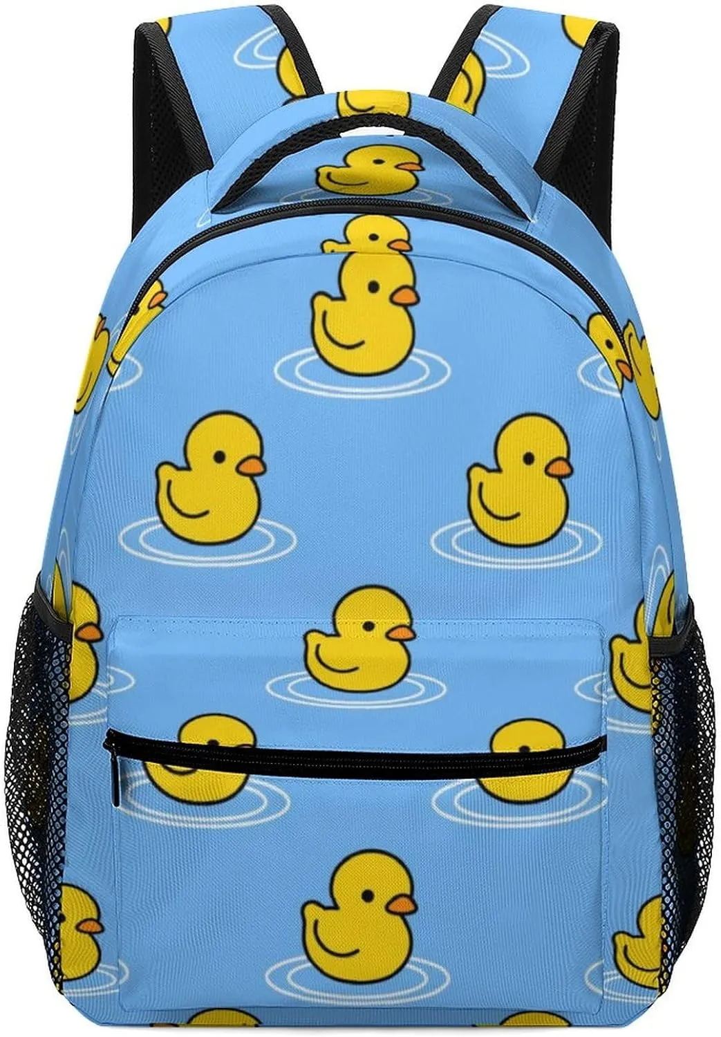 Cartoon Cute Duck Pattern Travel Backpack Durable Lightweight Laptop Computer Bag for Men Women Adjustable BookBag 16.5 Inches