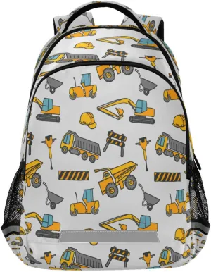 Construction Truck Backpack for Girls Kids Boys School Bookbags, Student Laptop Backpack Carrying Bag Casual Lightweight Travel Sports Day Packs