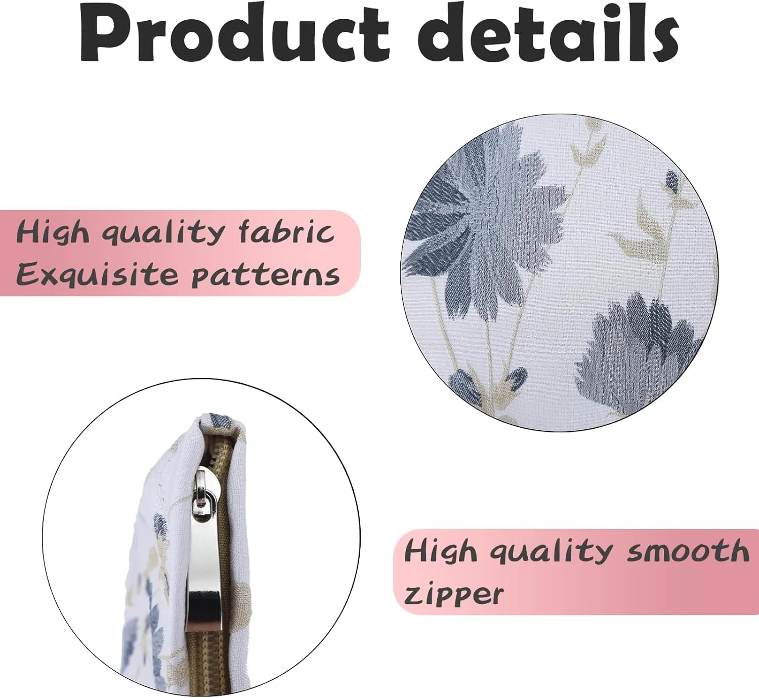 Cosmetic Makeup Bag Large Capacity Purse Travel Toiletry Zipper Storage Pouch Make up Brushes Organizer for Women and Girls Grey Mimosa