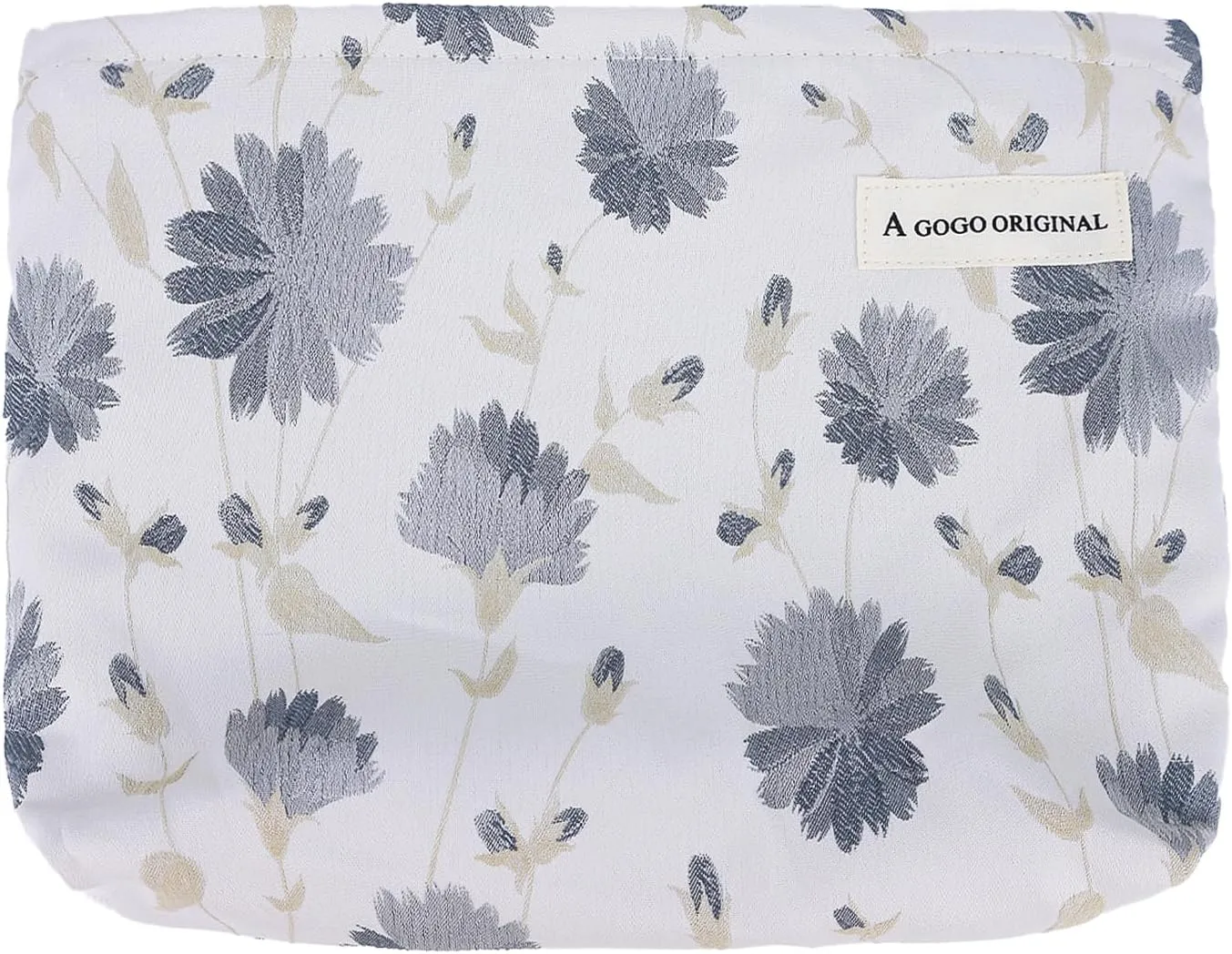 Cosmetic Makeup Bag Large Capacity Purse Travel Toiletry Zipper Storage Pouch Make up Brushes Organizer for Women and Girls Grey Mimosa