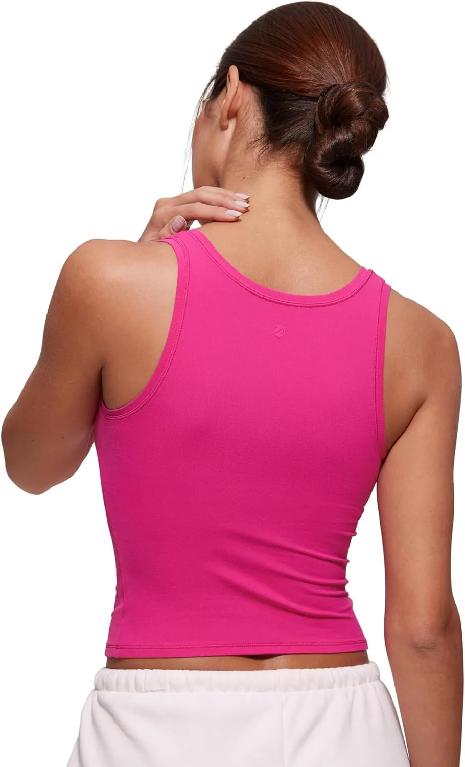 CRZ YOGA Softembrace Casual Tops for Women Soft Double Lined Scoop Neck Crop Sleeveless Shirts Basic Going Out Tanks