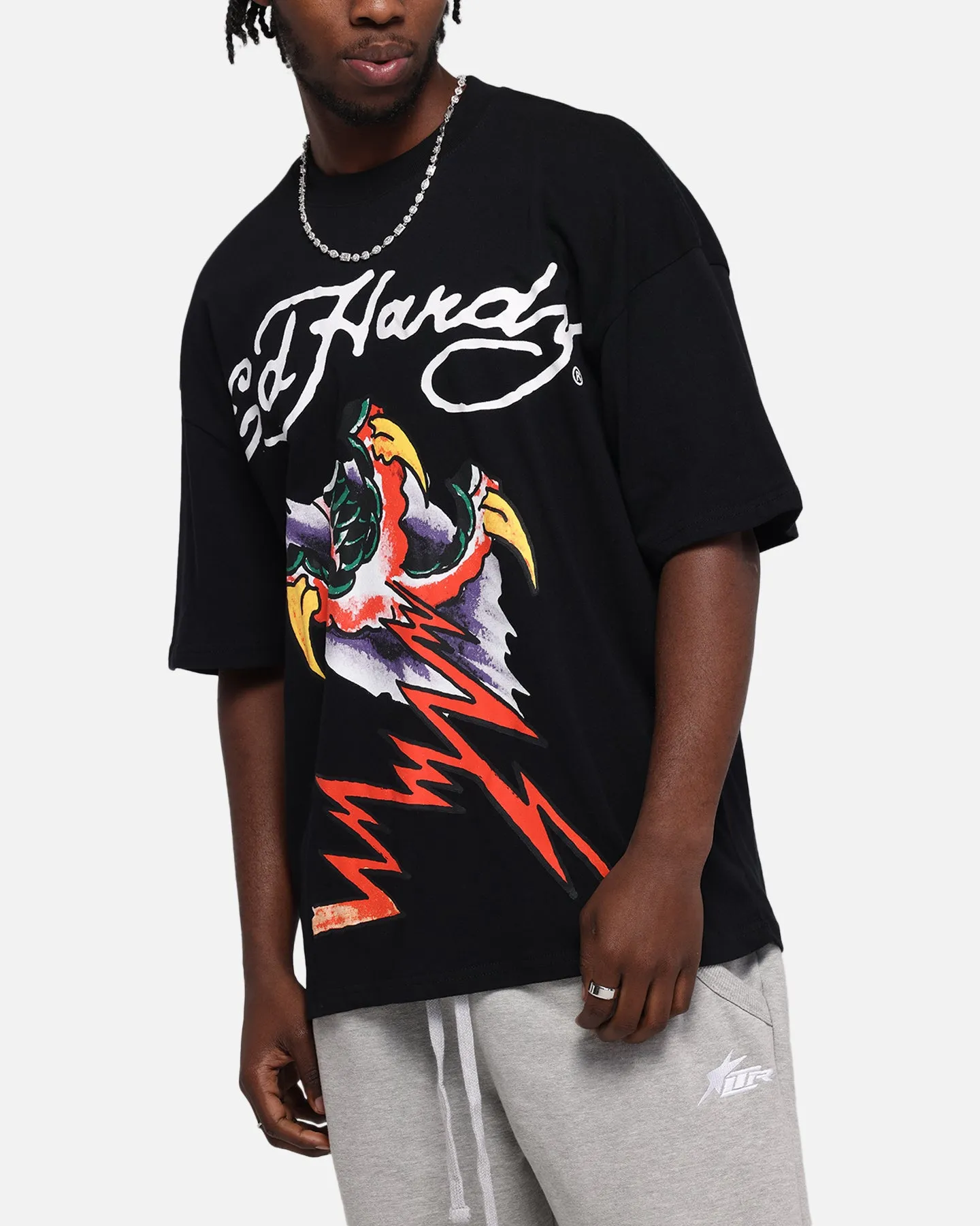 Ed Hardy Lightning T-Shirt Black
