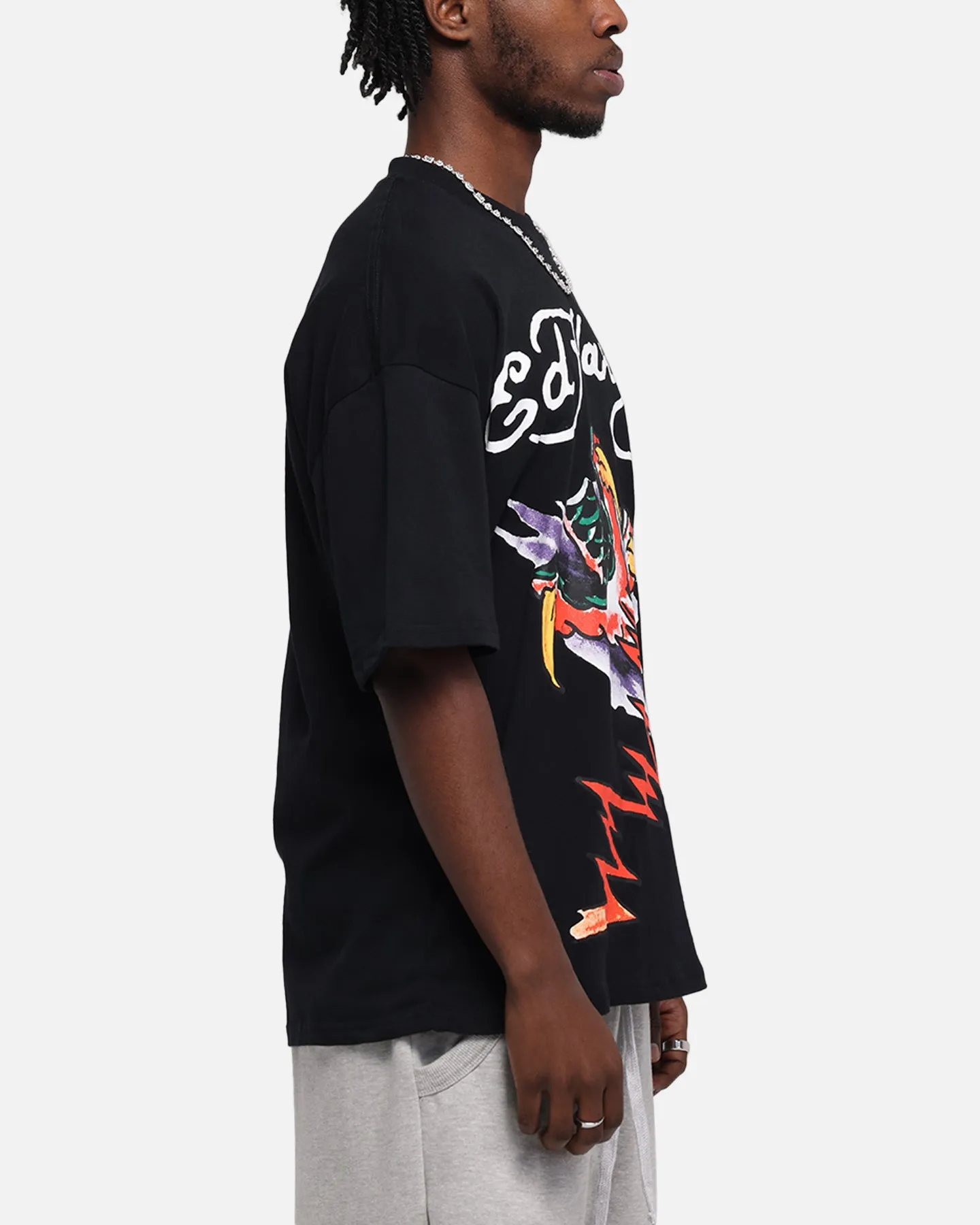 Ed Hardy Lightning T-Shirt Black