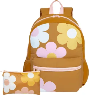 Fashion Angels Style.Lab Backpack for Kids, Travel Bookbag with Matching Pencil Pouch, Cute Puffer Detail & Daisy Design, Ideal for Girls & Boys in School