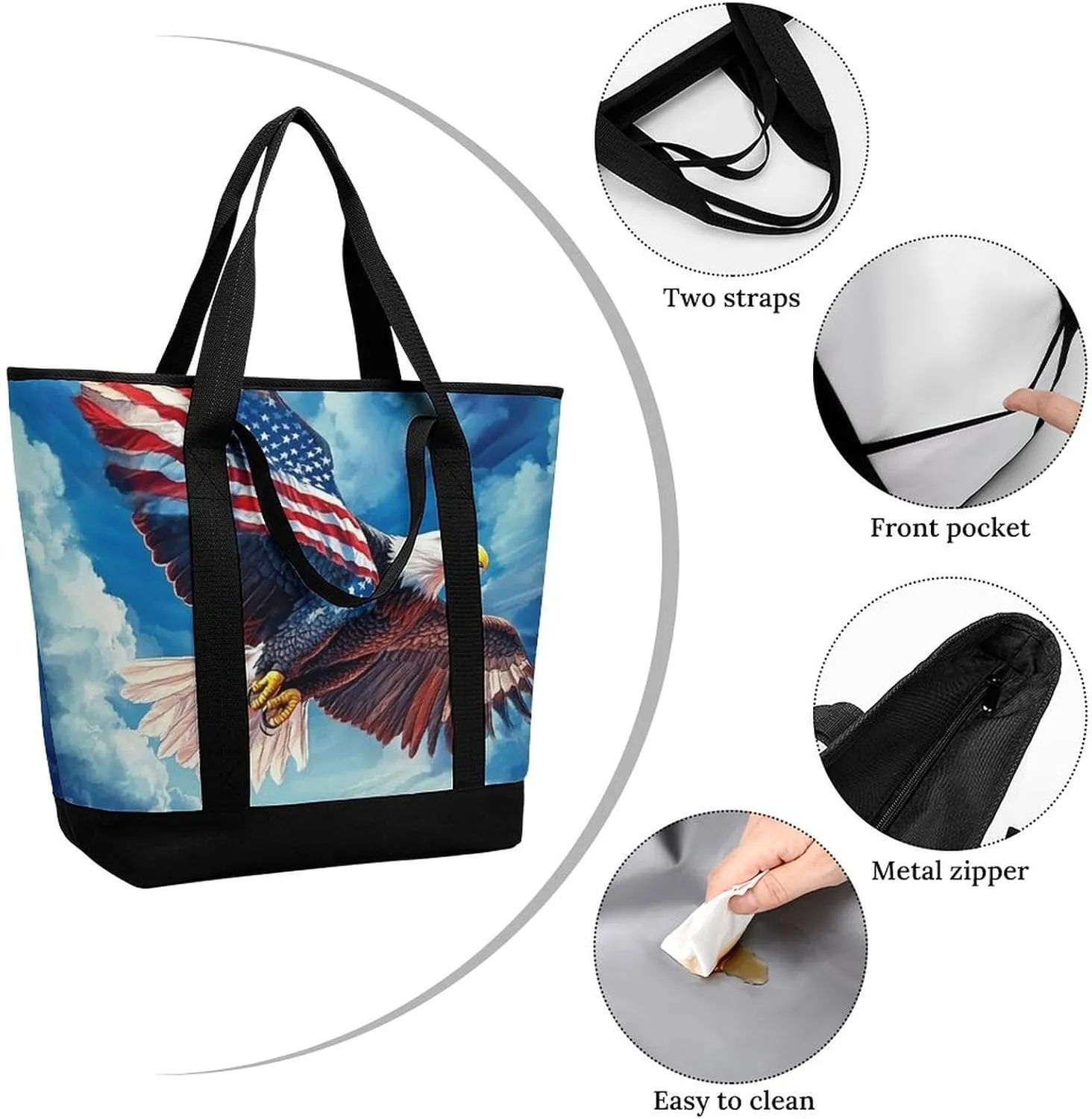 Fashionable Commuter Tote Bag Large Insulated Work Handbag