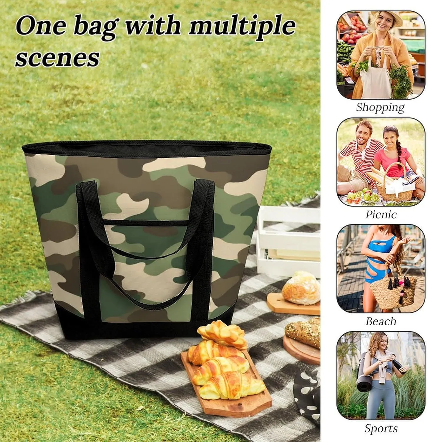 Fashionable Commuter Tote Bag Large Insulated Work Handbag