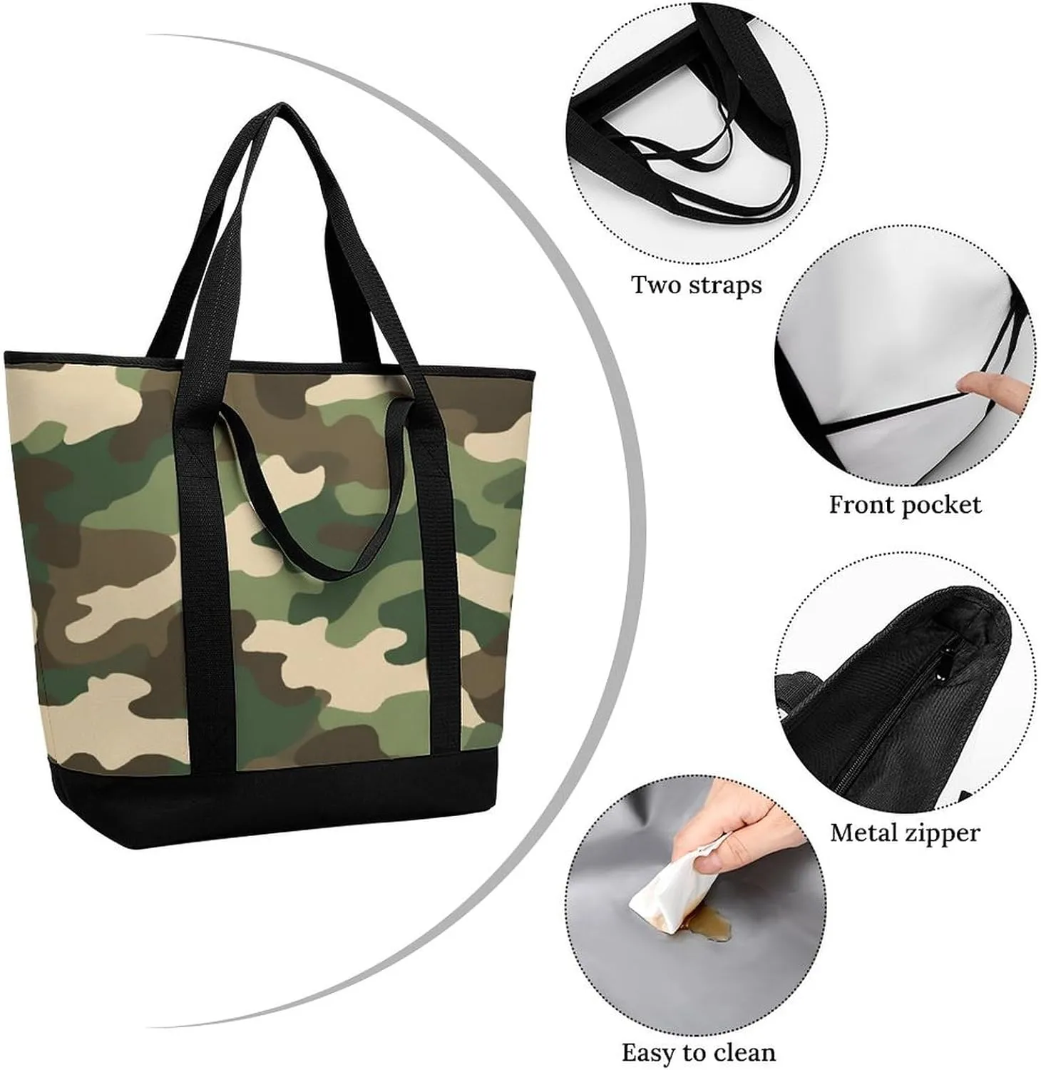Fashionable Commuter Tote Bag Large Insulated Work Handbag