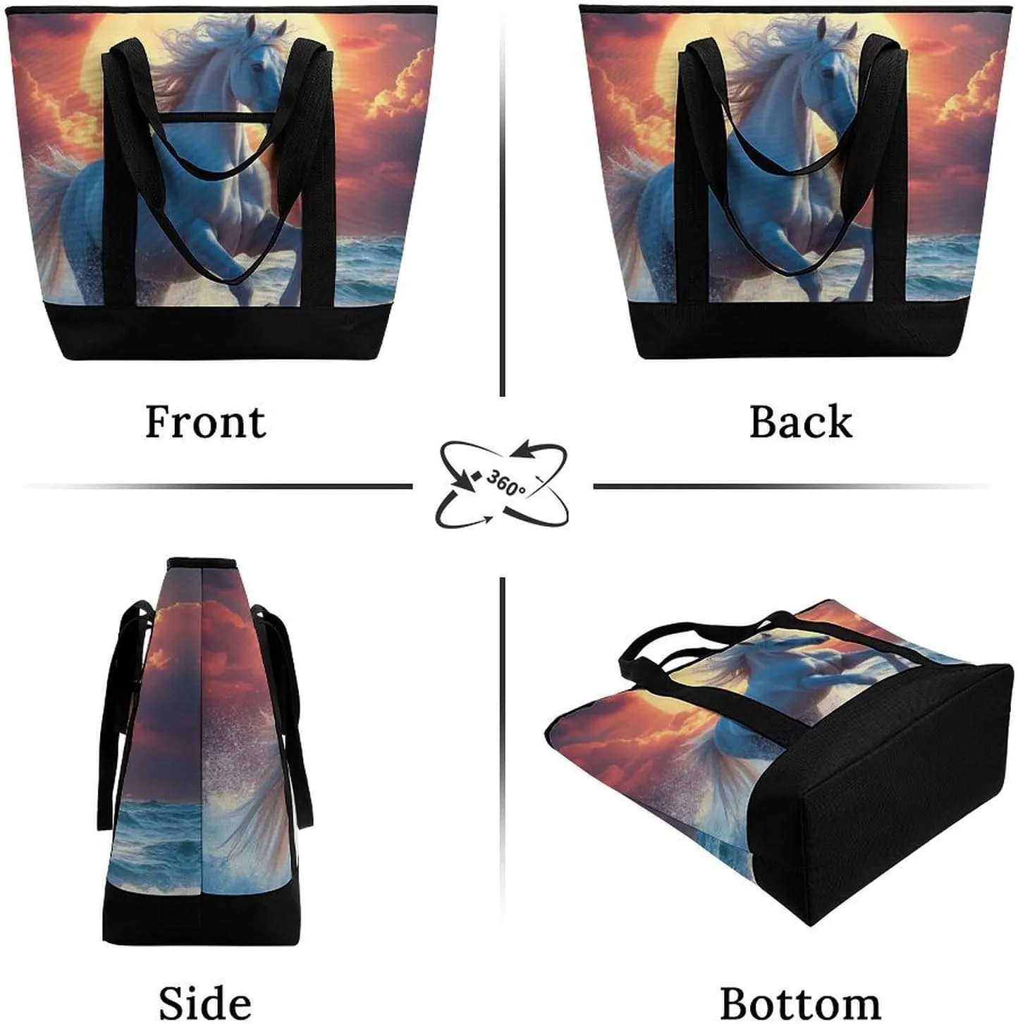Fashionable Commuter Tote Bag Large Insulated Work Handbag