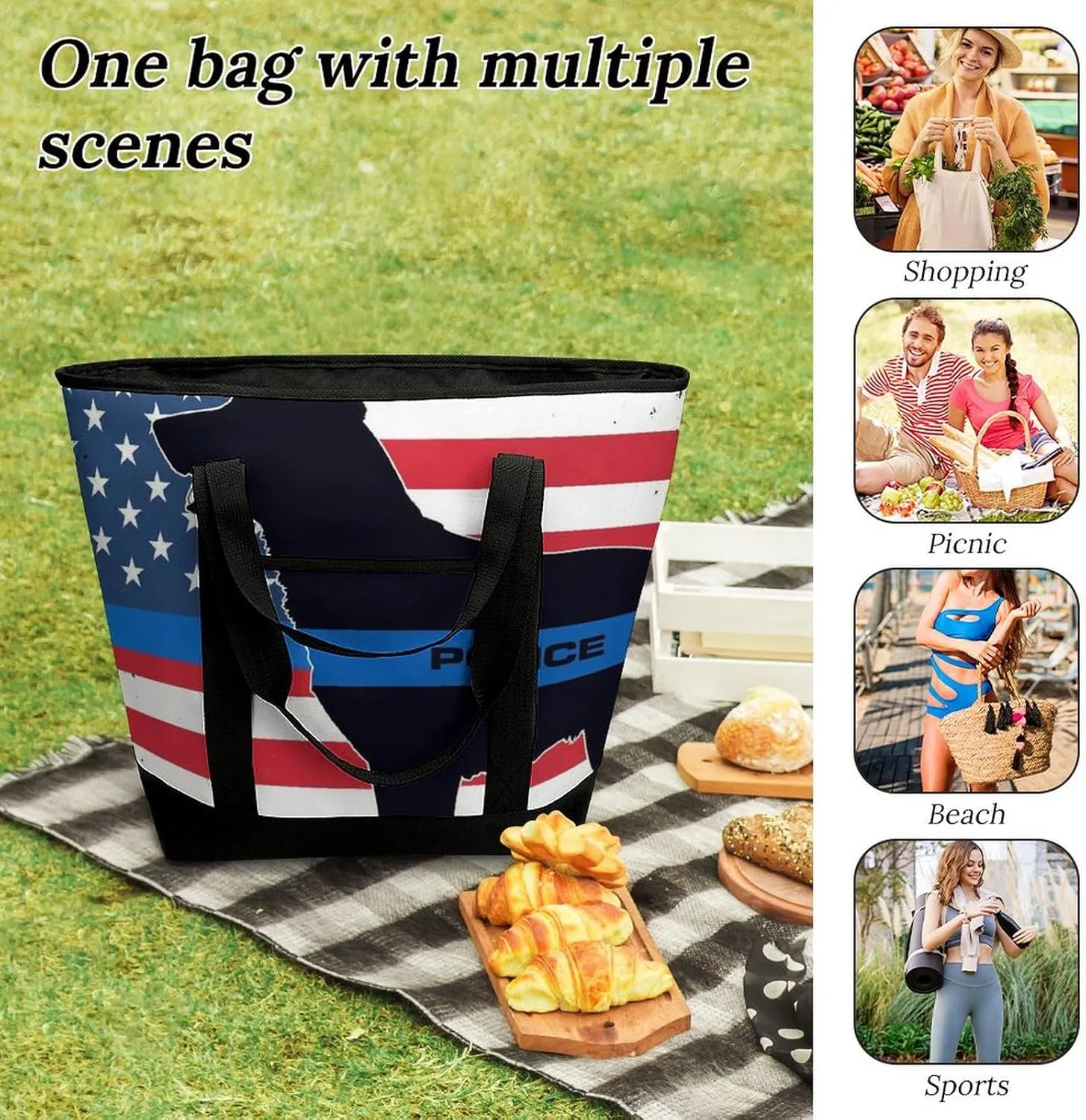 Fashionable Commuter Tote Bag Large Insulated Work Handbag