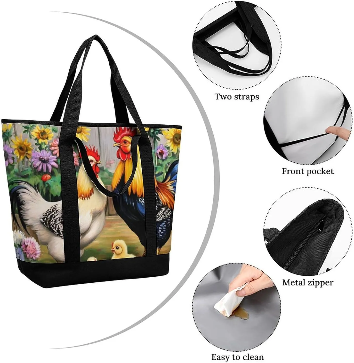 Fashionable Commuter Tote Bag Large Insulated Work Handbag