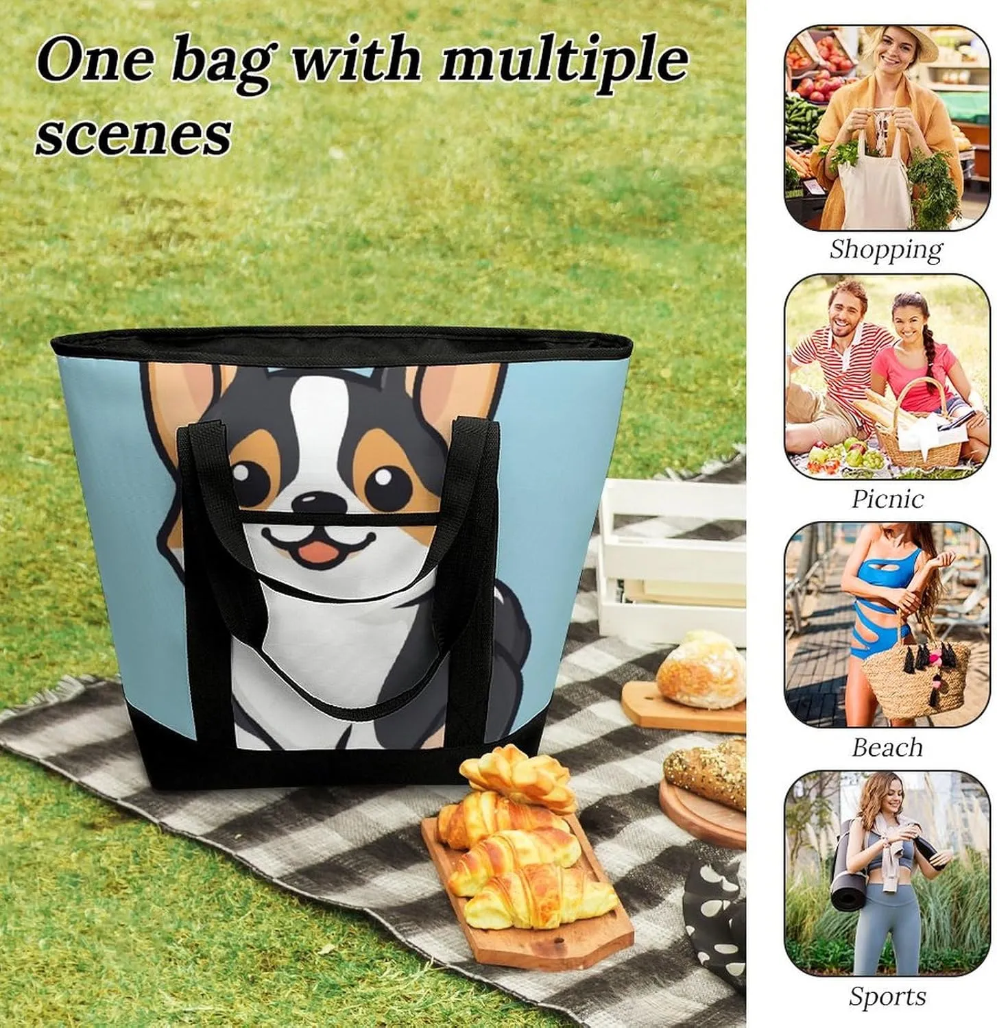 Fashionable Large Thermal Tote Bag Insulated Work/Commute Bag For Women & Men