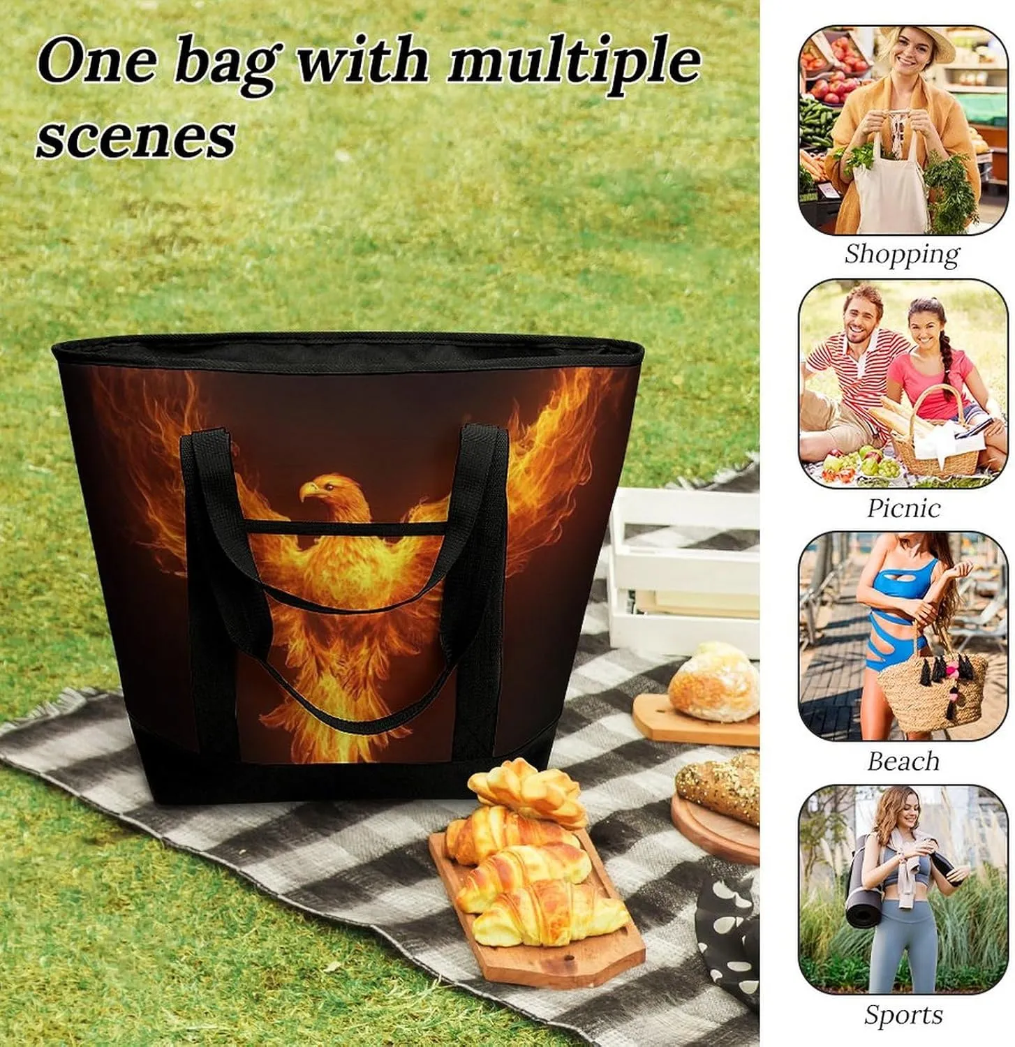 Fashionable Large Thermal Tote Bag Insulated Work/Commute Bag For Women & Men