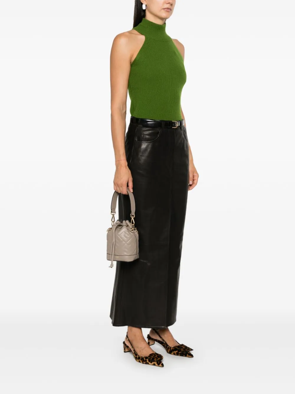Fendi Women Mon Tresor Mini Leather Bucket Bag