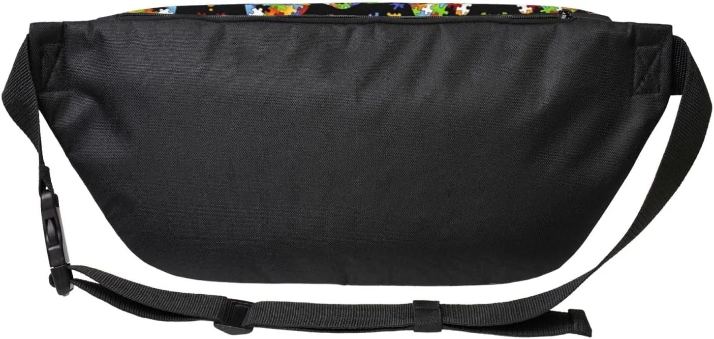 FoRes Autism Awareness Puzzle Pieces Heart Unisex Fanny Pack  Ideal for Travel, Running, Hiking, Walking, Workout, Fashionable & Large Capacity