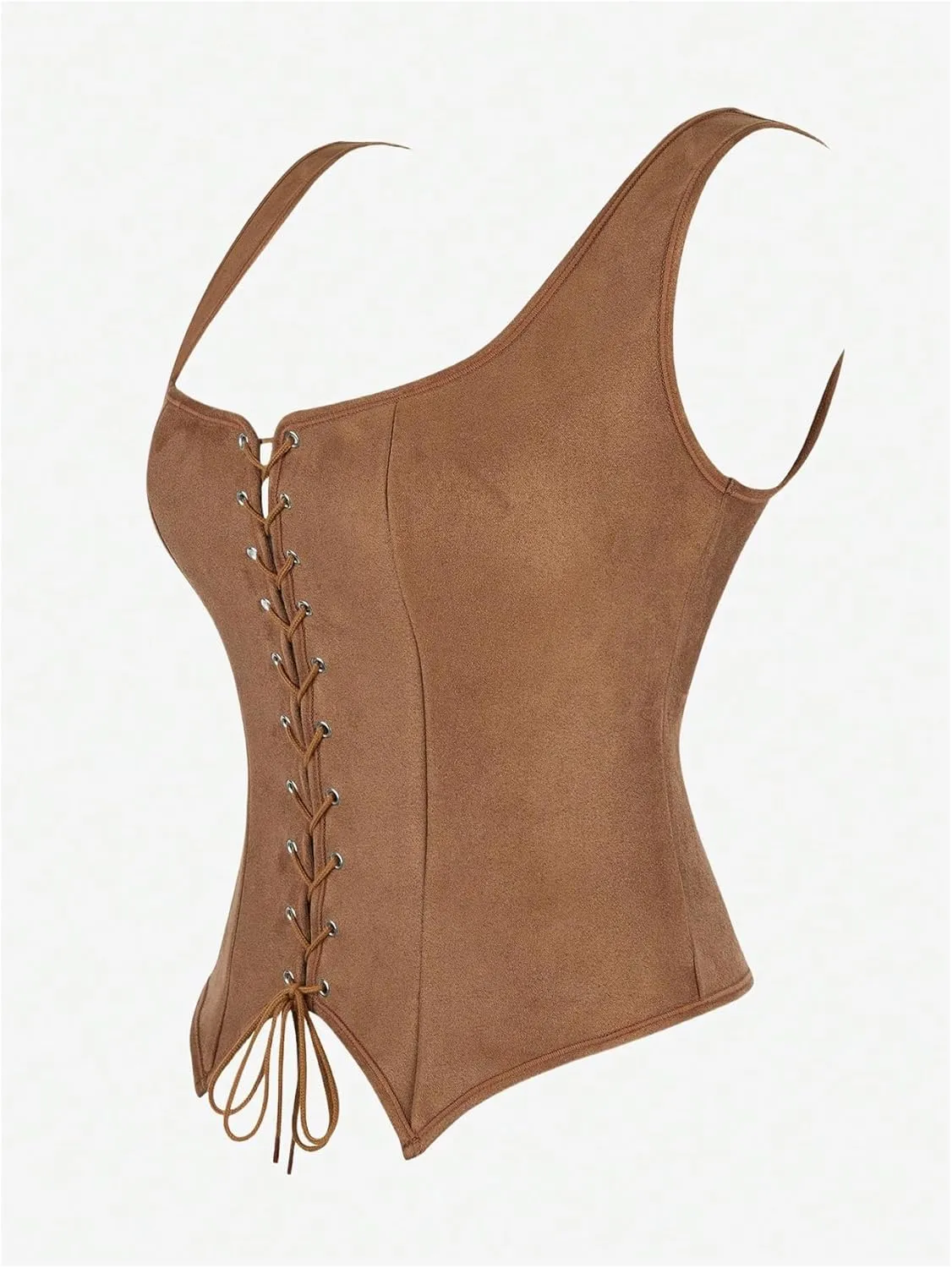GORGLITTER Women's Sleeveless Western Cowgirl Rodeo Outfit Lace Up Vest Tops Pirate Renaissance Peasant Bodice 2025