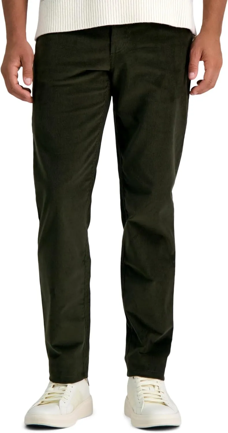 Haggar Mens Straight Fit Stretch Corduroy Pant