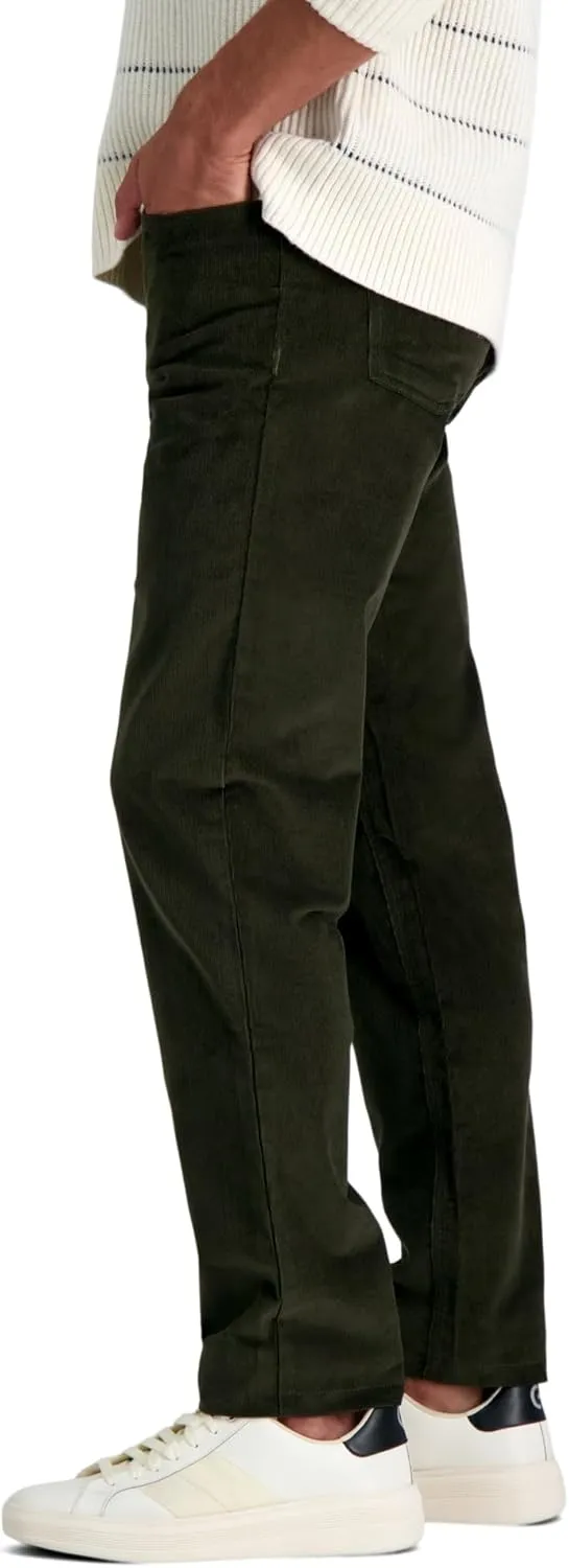 Haggar Mens Straight Fit Stretch Corduroy Pant