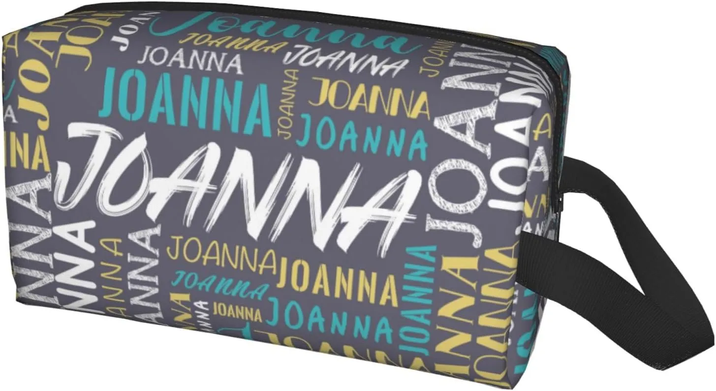Husguciy Custom Makeup Bag with Name, Personalized Cosmetic Bag Add Your Name, Customized Zipper Toiletry Bag Gifts for Woman Wife Girls Men Travel (Gray)