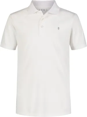 IZOD Boys' Performance Golf Grid Short Sleeve Stretch Collared Polo Shirt
