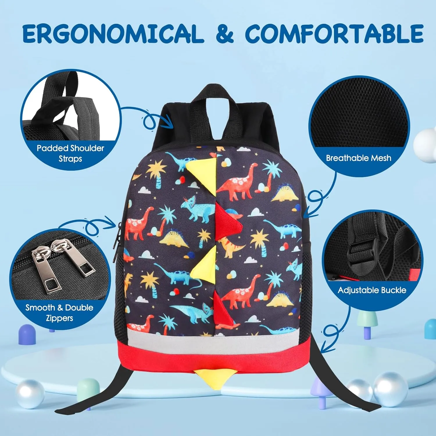 Kids Backpack Toddler Backpack with Safety Leash Cute Mini Dinosaur Backpack for Boys Baby Daycare Bag Schoolbag Boys