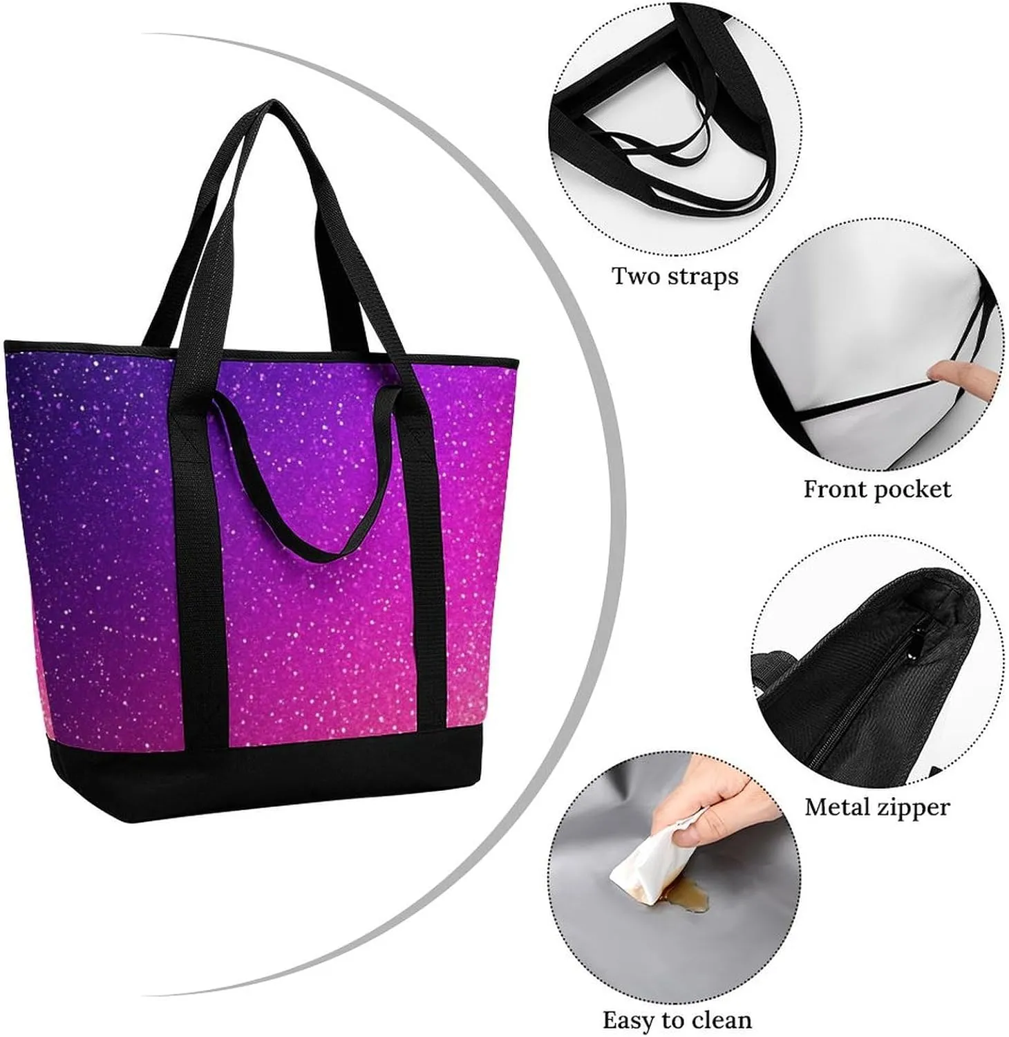 Large Thermal Shopping Tote Bag Travel Friendly Fashion Handbag Commuter Bag