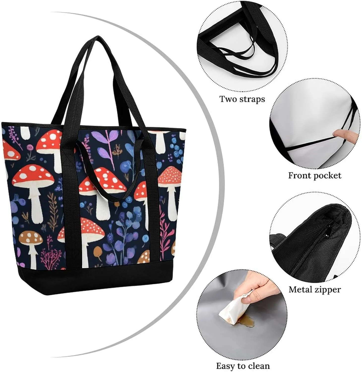 Large Thermal Shopping Tote Bag Travel Friendly Fashion Handbag Commuter Bag