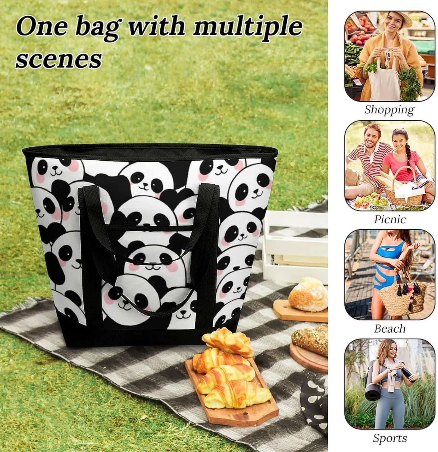 Large Thermal Shopping Tote Bag Travel Friendly Fashion Handbag Commuter Bag