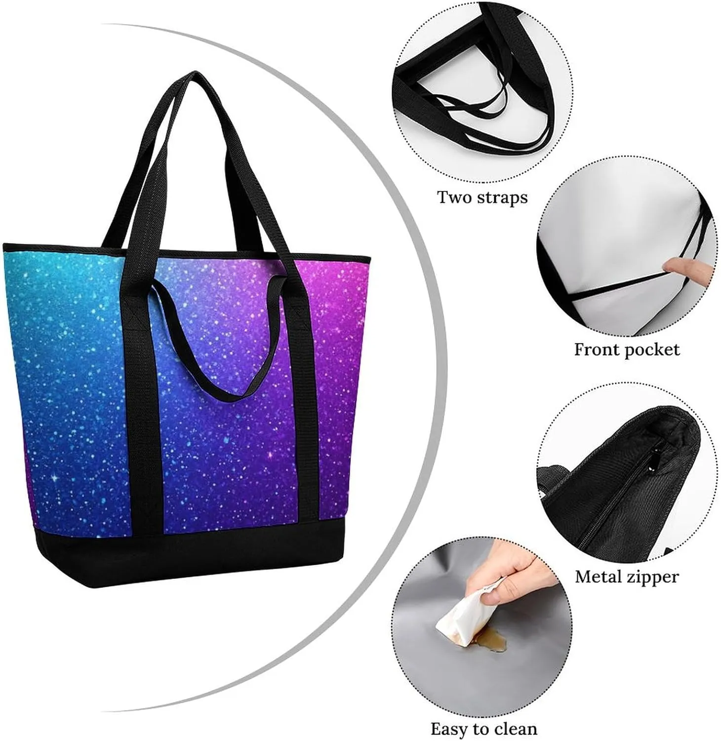 Large Thermal Shopping Tote Bag Travel Friendly Fashion Handbag Commuter Bag