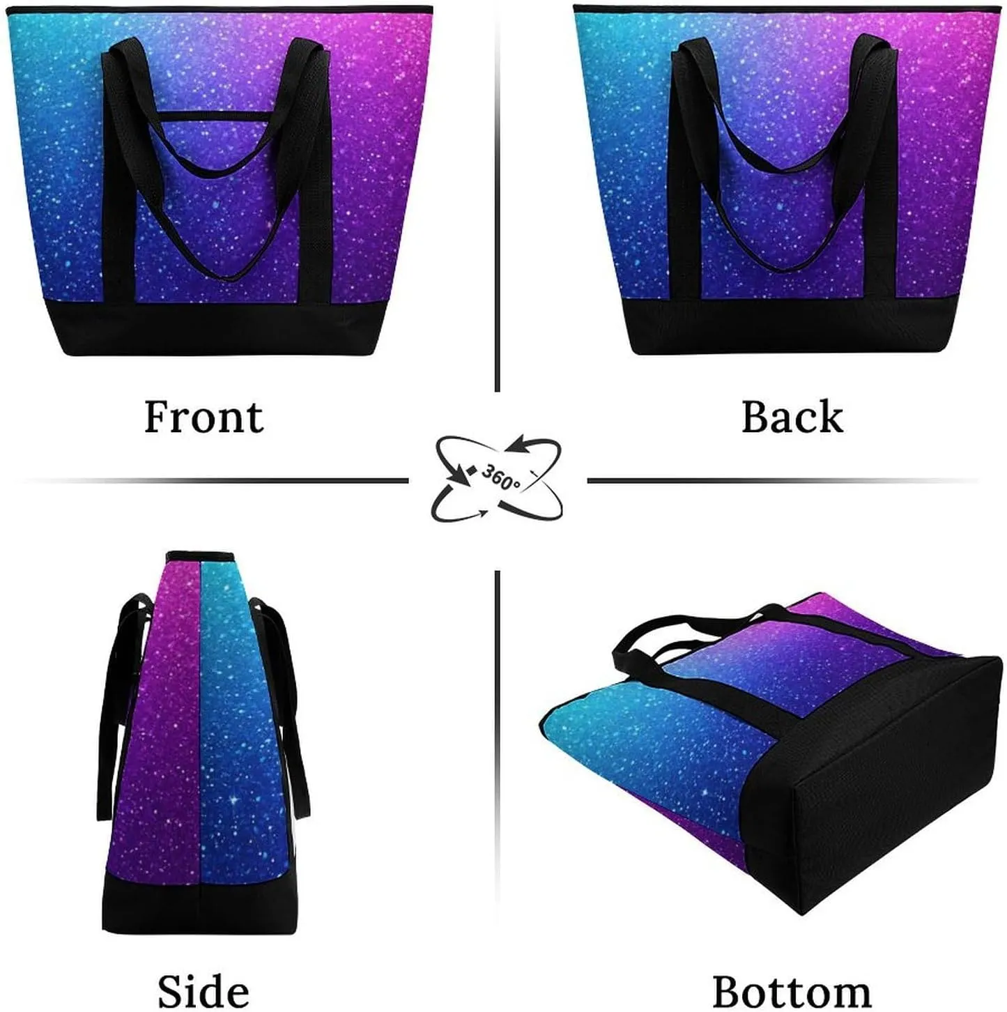 Large Thermal Shopping Tote Bag Travel Friendly Fashion Handbag Commuter Bag