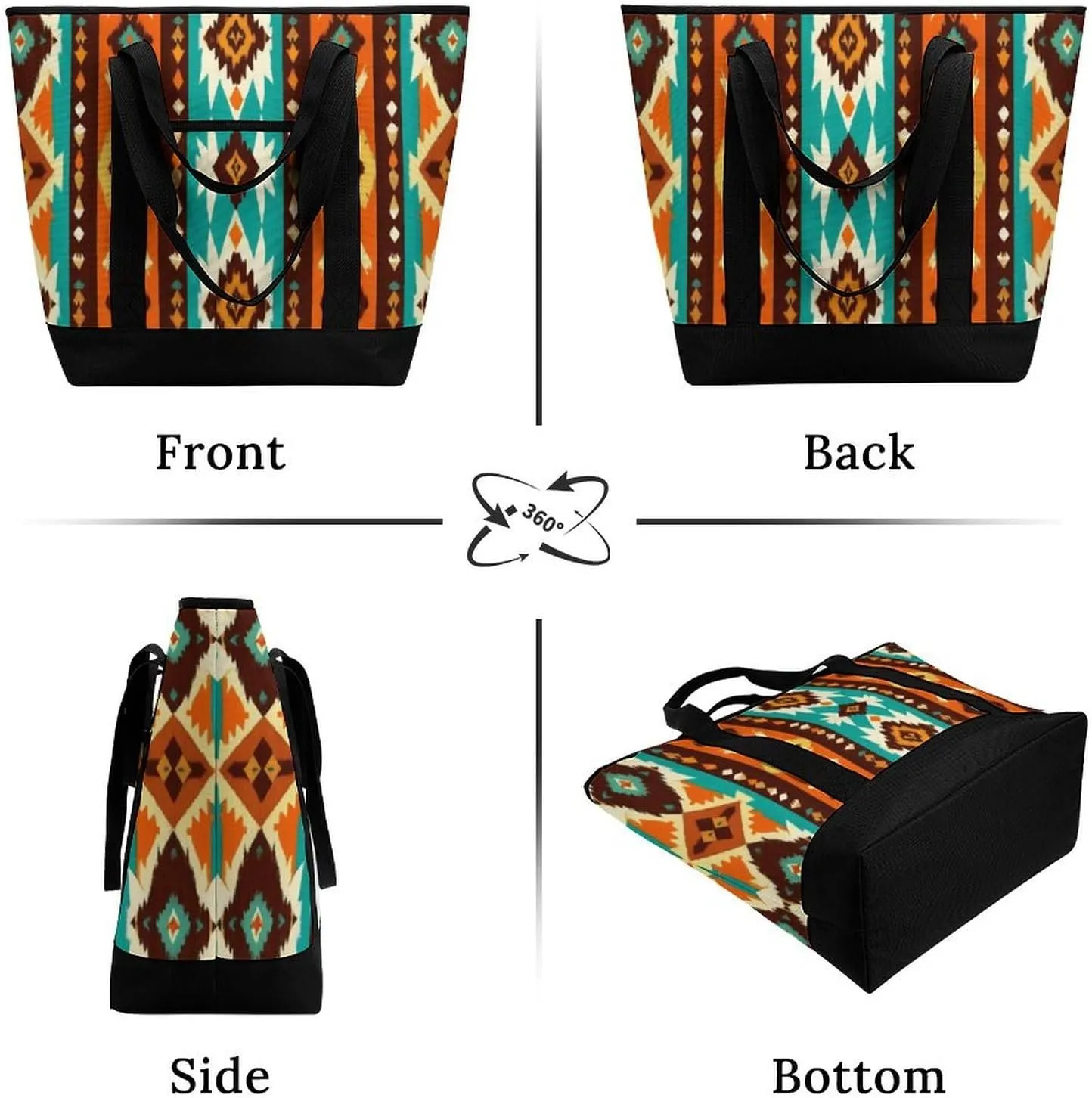 Large Thermal Shopping Tote Bag Travel Friendly Fashion Handbag Commuter Bag