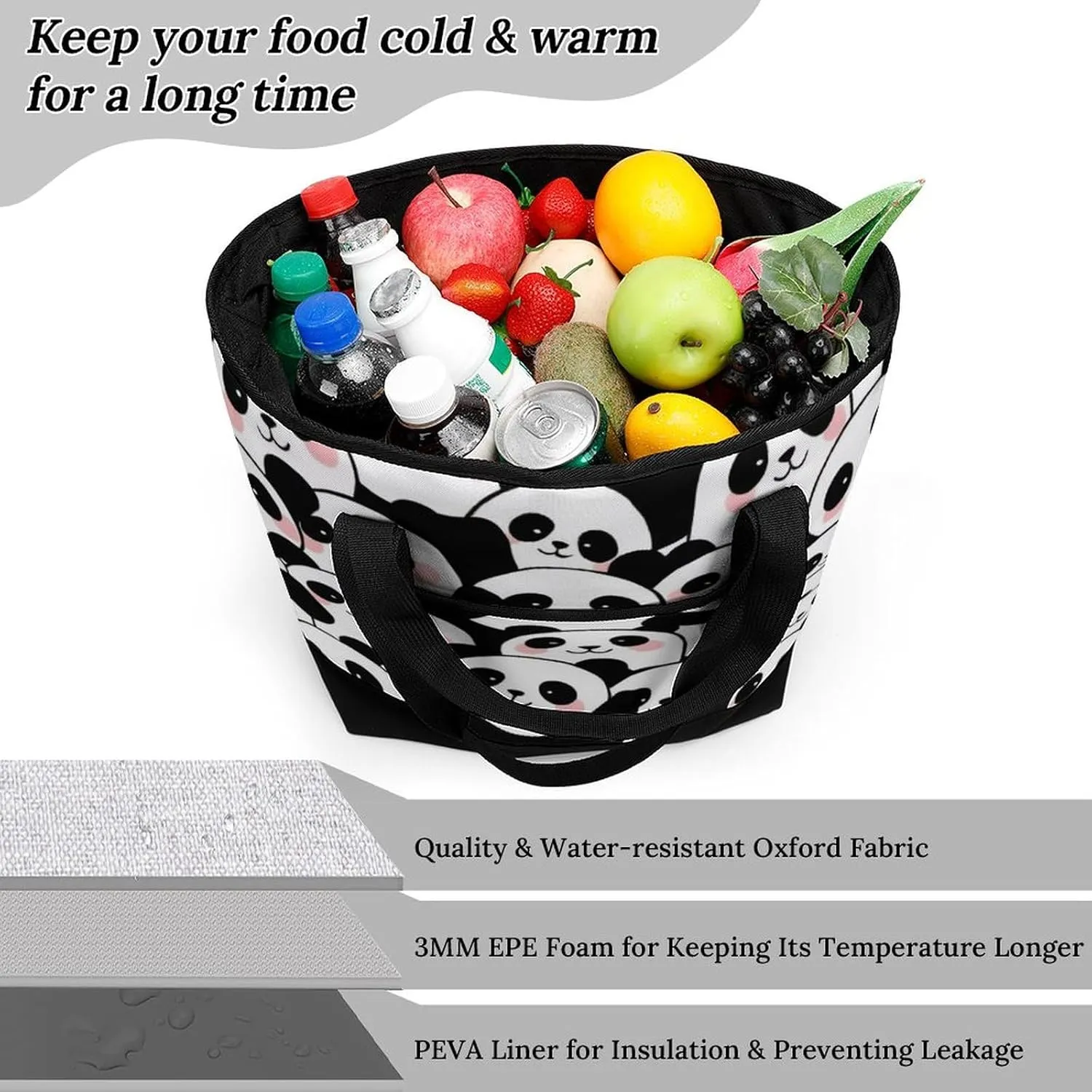 Large Thermal Shopping Tote Bag Travel Friendly Fashion Handbag Commuter Bag