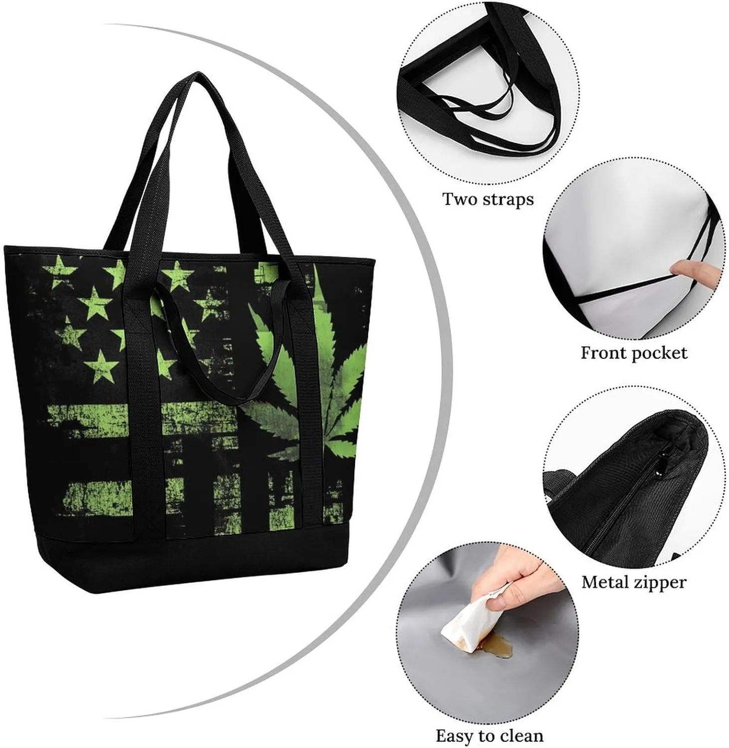 Large Thermal Shopping Tote Bag Travel Friendly Fashion Handbag Commuter Bag