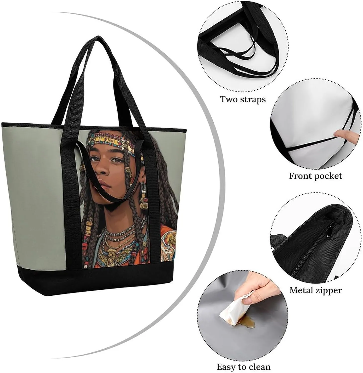 Large Thermal Shopping Tote Bag Travel Friendly Fashion Handbag Commuter Bag