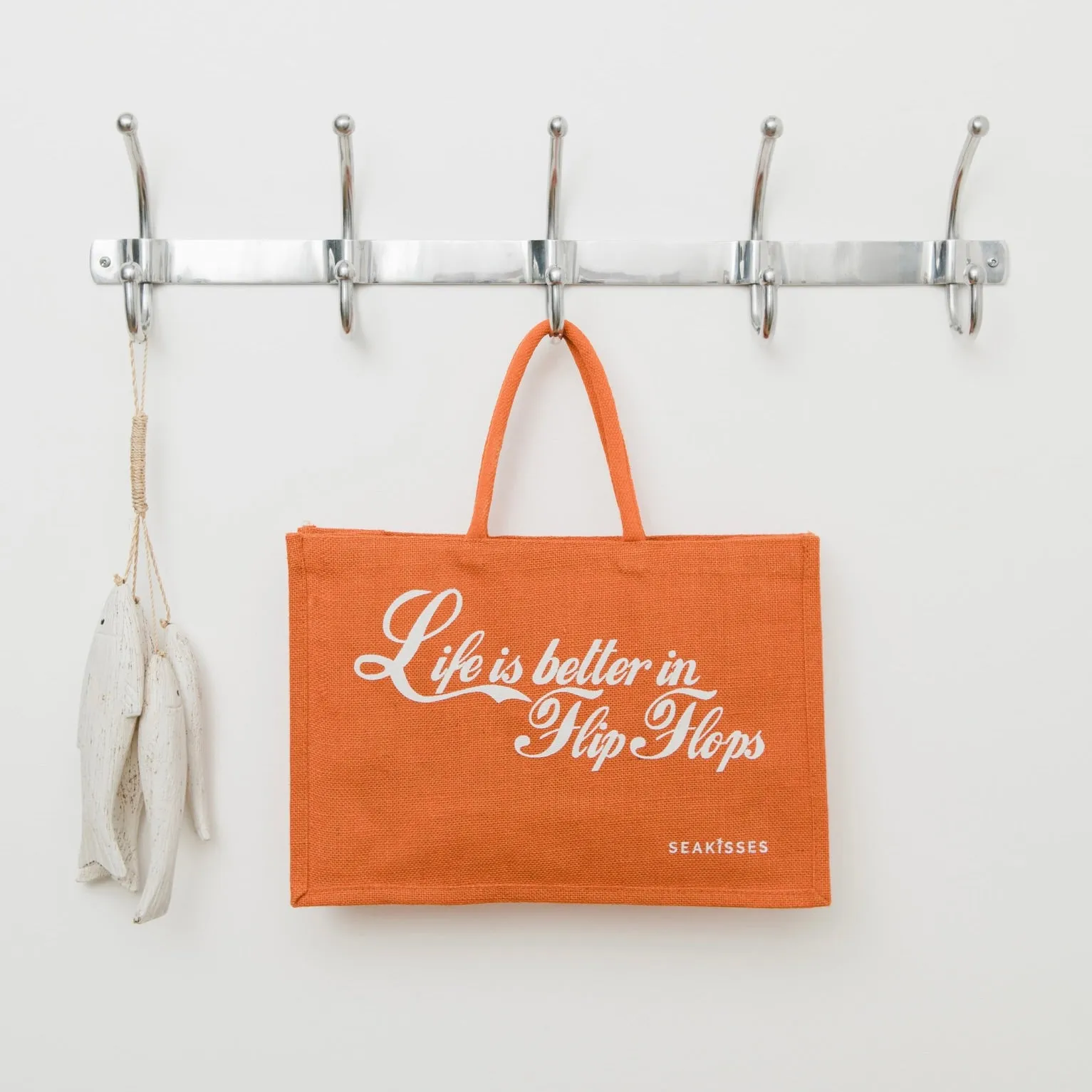 Life is Better in Flip Flops Cute Jute Bags in a Choice of Colours
